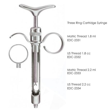 Matric Thread 1.8 ml Three Ring Cartridge Syringe