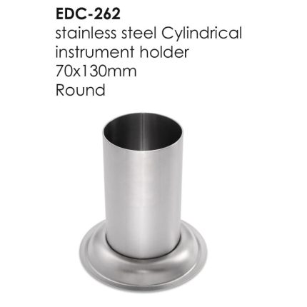 stainless steel Cylindrical instrument holder 70x130mm Round